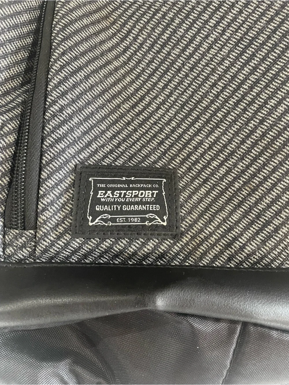 Eastsport Black/Gray Diagonal Stripe Multipurpose Tech Backpack 17”